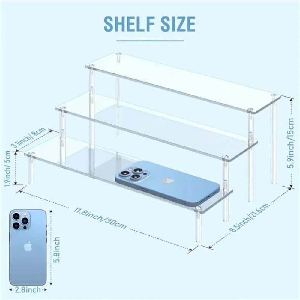 Acrylic Display Risers, 3 Tier Perfume Organizer Stand